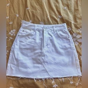 Topshop White Denim Skirt